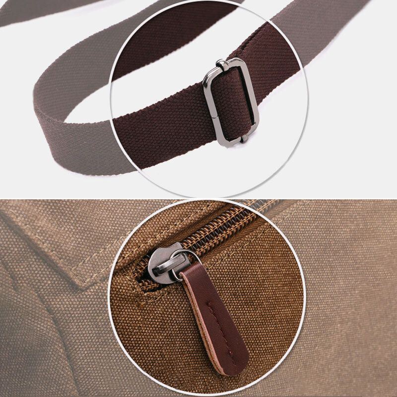Miesten Kangas Takaosa Varkaudenesto Vetoketjutasku Crossbody Laukut Casual Suuri Tilavuus 6.3 Tuuman Puhelinlaukku Olkalaukku