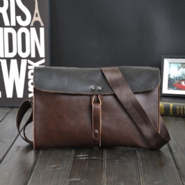 Miesten Keinonahka Retro Business Clutch Laukku Rento Olkalaukku Crossbody Bag