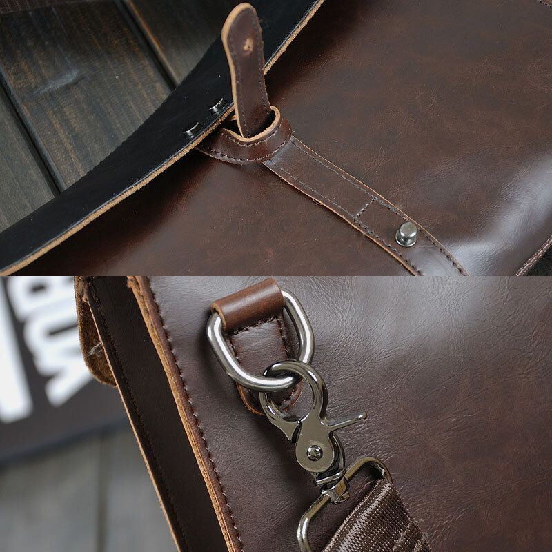 Miesten Keinonahka Retro Business Clutch Laukku Rento Olkalaukku Crossbody Bag