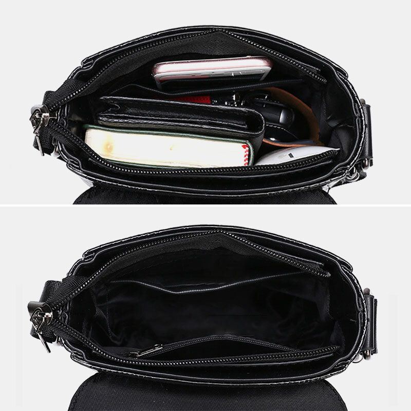 Miesten Krokotiilikuvioinen Hasp Moniosastoinen Ulkoilulaukku Crossbody Bag Opettajalaukku