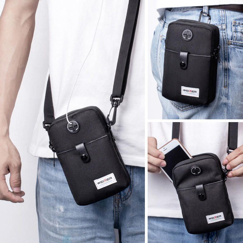 Miesten Kuulokeaukko Crossbody Bag Vyötärölaukku Puhelinlaukku Ulkomatkoille