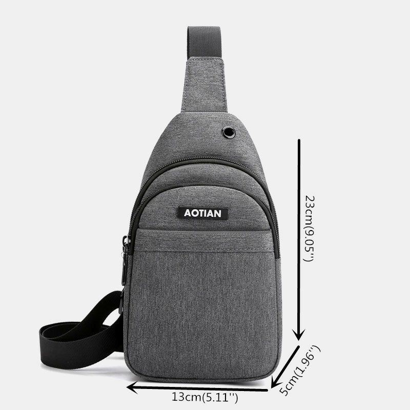 Miesten Kuulokeaukko Iso Tilavuus Monitaskuinen Vedenpitävä Crossbody Bag -laukku