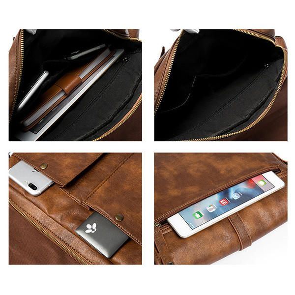 Miesten Minimalistinen Retro Casual Messenger Crossbody -olkalaukku