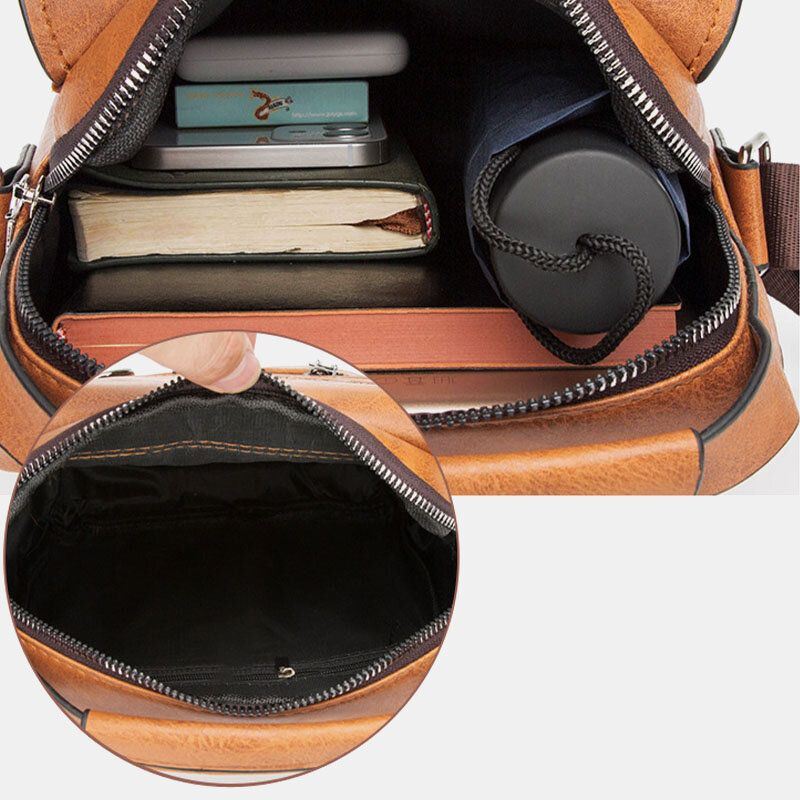 Miesten Monitaskuinen Vedenpitävä Kulutusta Kestävä Crossbody Laukut Retro Suurikokoinen Olkalaukku Käsilaukku