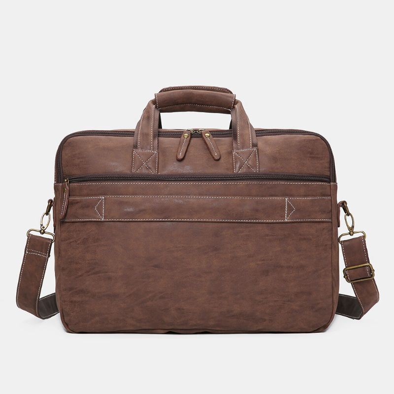 Miesten Monitoiminen Monitaskuinen Opettajalaukku Vintage Suuri Kapasiteetti 15.6 Tuuman Kannettavan Tietokoneen Laukut Salkut Crossbody Olkalaukku Käsilaukku