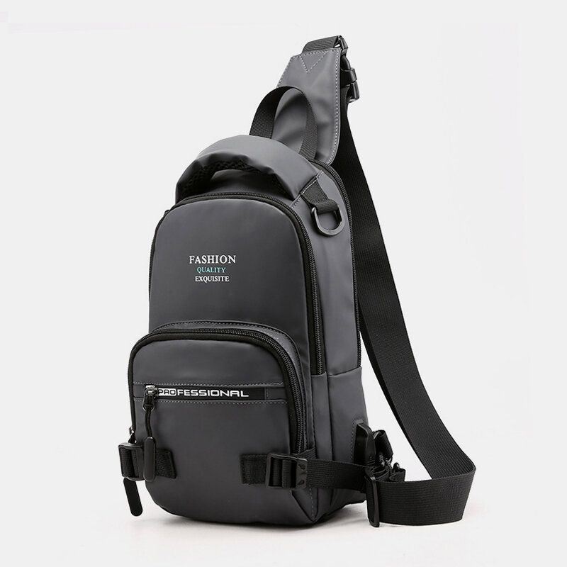 Miesten Muoti Kevyt Monitoiminen Crossbody Laukku Olkalaukku Rintalaukku Reppu Usb-latausportilla