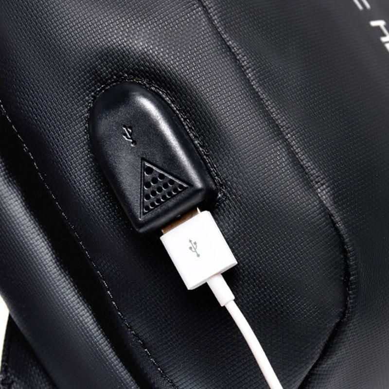 Miesten Muoti Rento Rintalaukku Olkalaukku Crossbody Laukku Usb-latausportilla