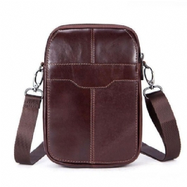Miesten Naisten Aidosta Nahasta Valmistettu Rento Business Vintage Crossbody -laukku