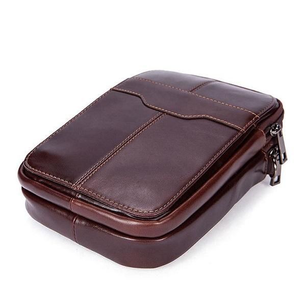Miesten Naisten Aidosta Nahasta Valmistettu Rento Business Vintage Crossbody -laukku