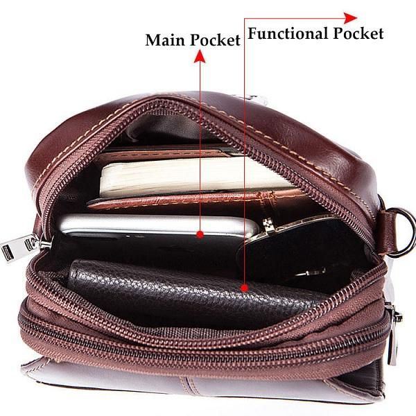 Miesten Naisten Aidosta Nahasta Valmistettu Rento Business Vintage Crossbody -laukku