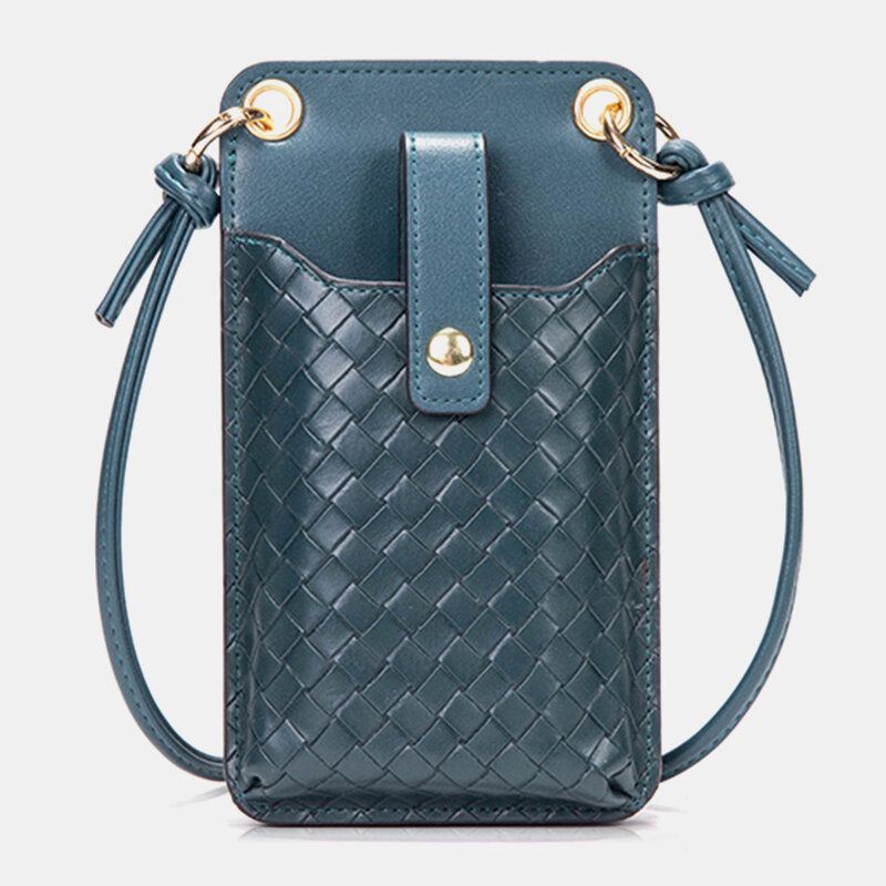 Miesten Naisten Pu-nahka Varkaudenesto Monikorttipaikka 6.5 Tuuman Puhelinlaukku Crossbody Laukku Olkalaukku