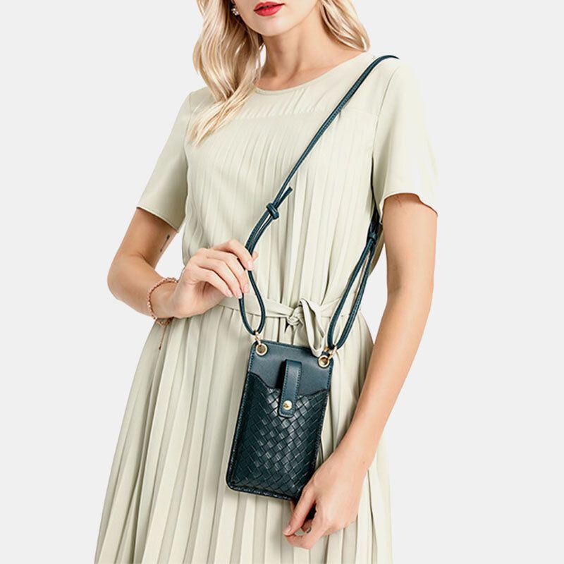 Miesten Naisten Pu-nahka Varkaudenesto Monikorttipaikka 6.5 Tuuman Puhelinlaukku Crossbody Laukku Olkalaukku