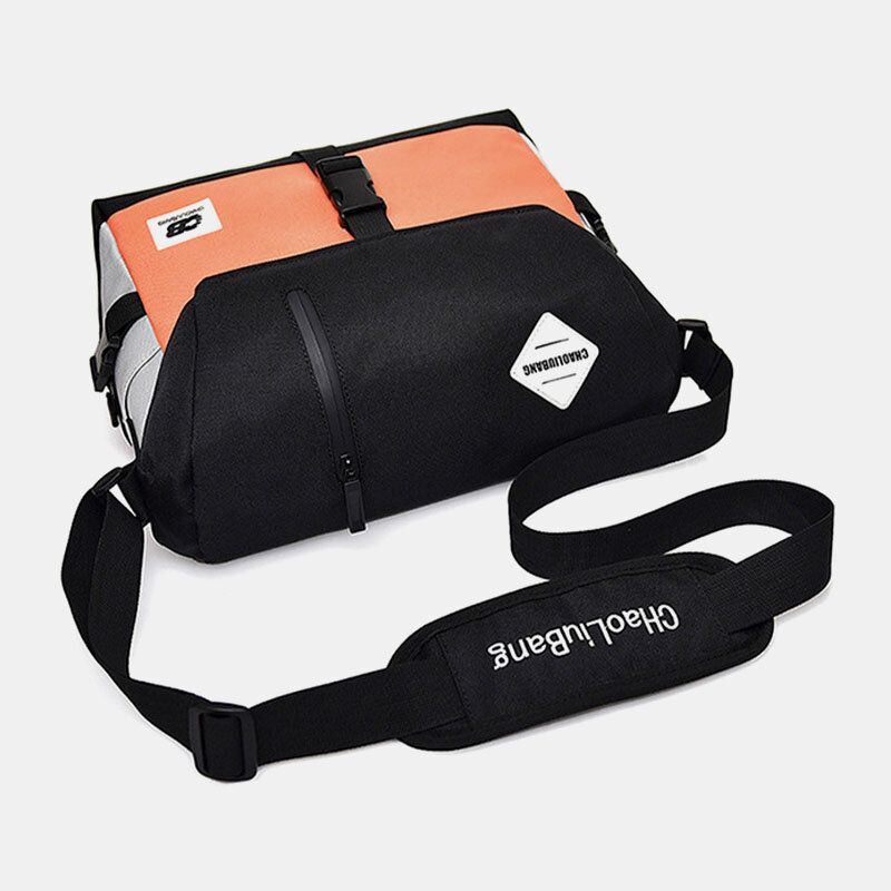 Miesten Nylon Keskikokoinen Kontrasti Väri Rento Persoonallisuus Koululaukku Crossbody Bag Olkalaukku