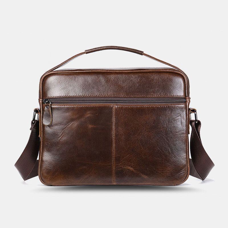 Miesten Öljyvaha Nahka Suuri Tilavuus Vedenpitävä Messenger Bag Salkku Monitaskuinen Lehmännahkainen Crossbody Laukut Olkalaukku