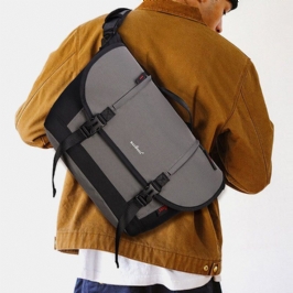 Miesten Oxford Horisontaalinen Suurikapasiteettinen Flap-over Crossbody Olkalaukku Matkalaukku