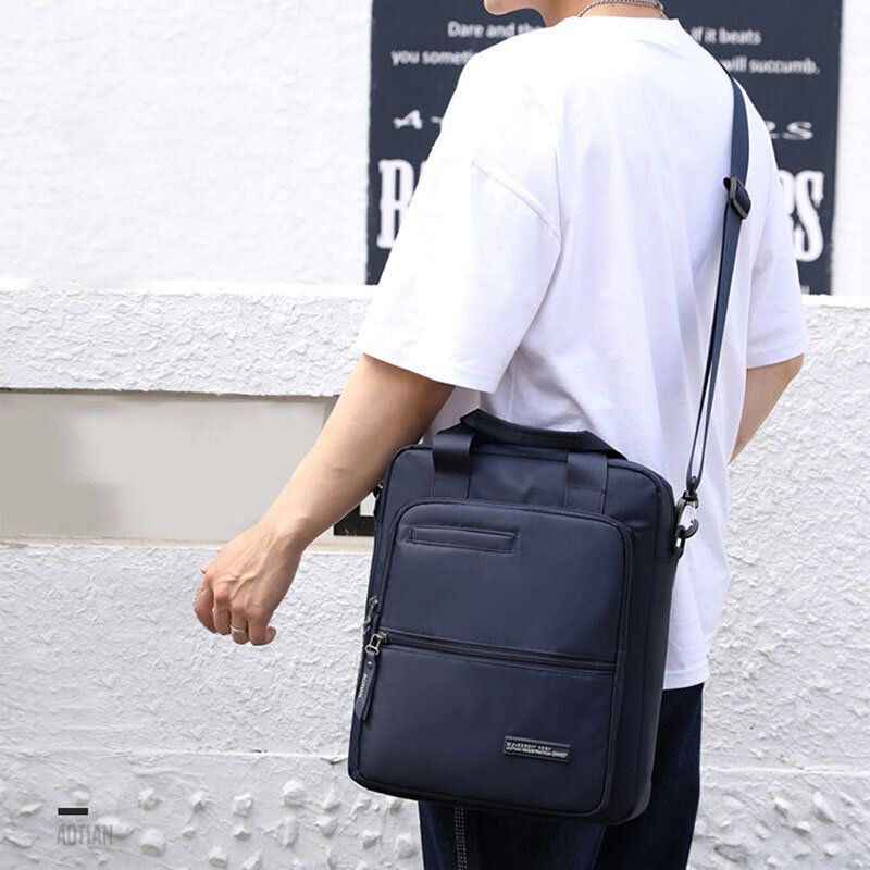 Miesten Oxford-kangas Suuri Kapasiteetti Vedenpitävä Monikäyttöinen Monikäyttöinen 13 Tuuman Kannettavan Tietokoneen Laukku Salkku Olkalaukku Crossbody Laukku