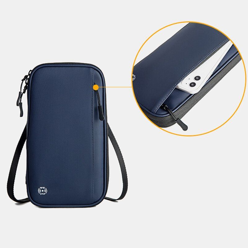 Miesten Oxford Monitoiminen Vedenpitävä Crossbody Laukku Varkaudenesto Multi-card Slot Puhelinlaukku Olkalaukku