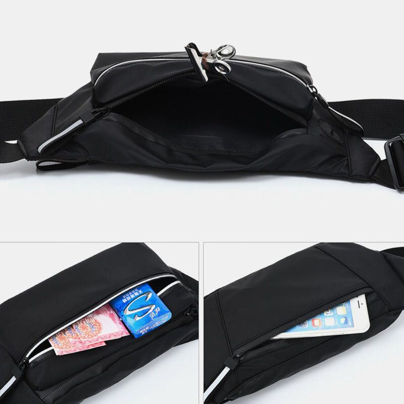 Miesten Polyesteri Kuulokeaukko Multi-carry Vedenpitävä Rento Crossbody Laukku Rintalaukku Sling Bag