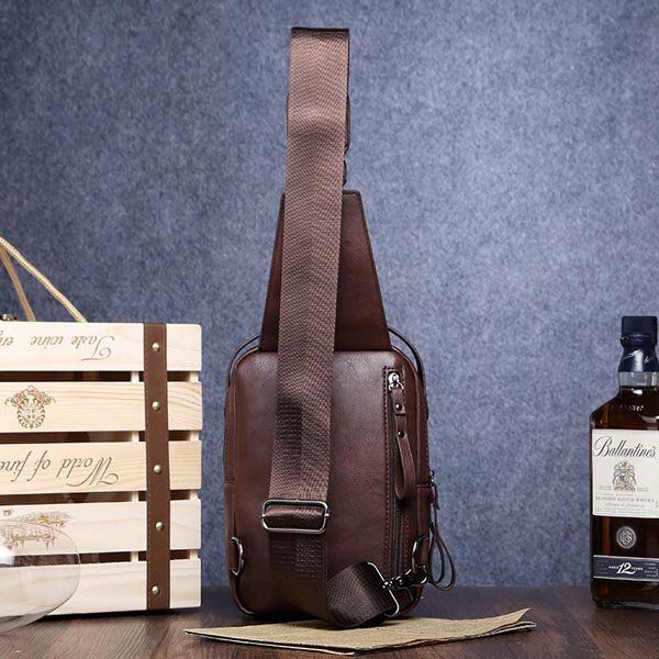 Miesten Pu Casual Vetoketju Pieni Musta Ruskea Sininen Crossbody Olkalaukku