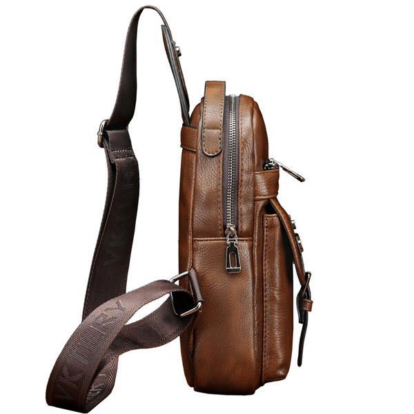 Miesten Pu Nahka Business Casual Rintalaukku Crossbody Olkalaukku Vapaa-aikaan