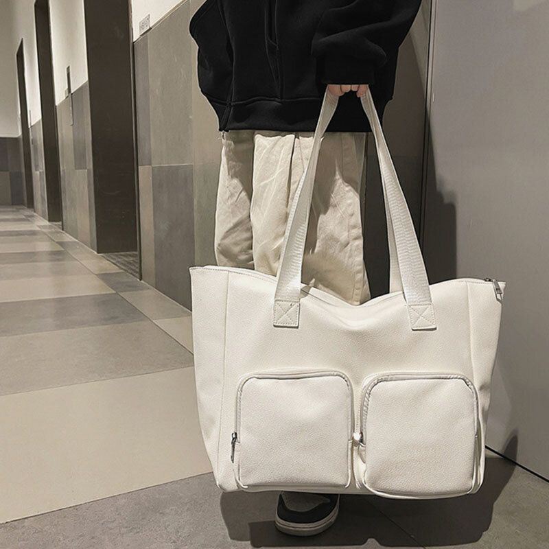 Miesten Pu Nahka Latge Kapasiteetti Monitaskuinen Crossbody Laukku Olkalaukku Käsilaukku