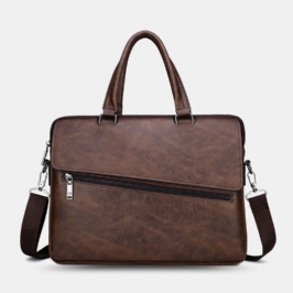 Miesten Pu Nahka Monikäyttöinen Varkaudenesto Vintage Business Messenger Bag Crossbody Bag Käsilaukku Olkalaukku