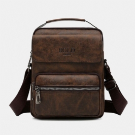 Miesten Pu Nahka Monitaskuinen Varkaudenesto Messenger Bag Crossbody Laukut Olkalaukku Käsilaukku Salkku