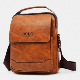 Miesten Pu Nahka Monitaskuinen Varkaudenesto Retro Crossbody Laukut Olkalaukku Käsilaukku Olkalaukku Salkku