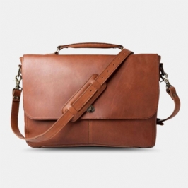 Miesten Pu Nahka Monitoimi Vintage 15.6 Tuuman Laptop Varkaudenesto Salkku Messenger Bag Crossbody Bag