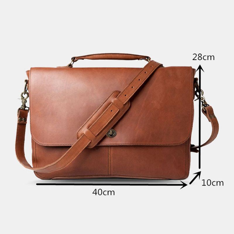 Miesten Pu Nahka Monitoimi Vintage 15.6 Tuuman Laptop Varkaudenesto Salkku Messenger Bag Crossbody Bag