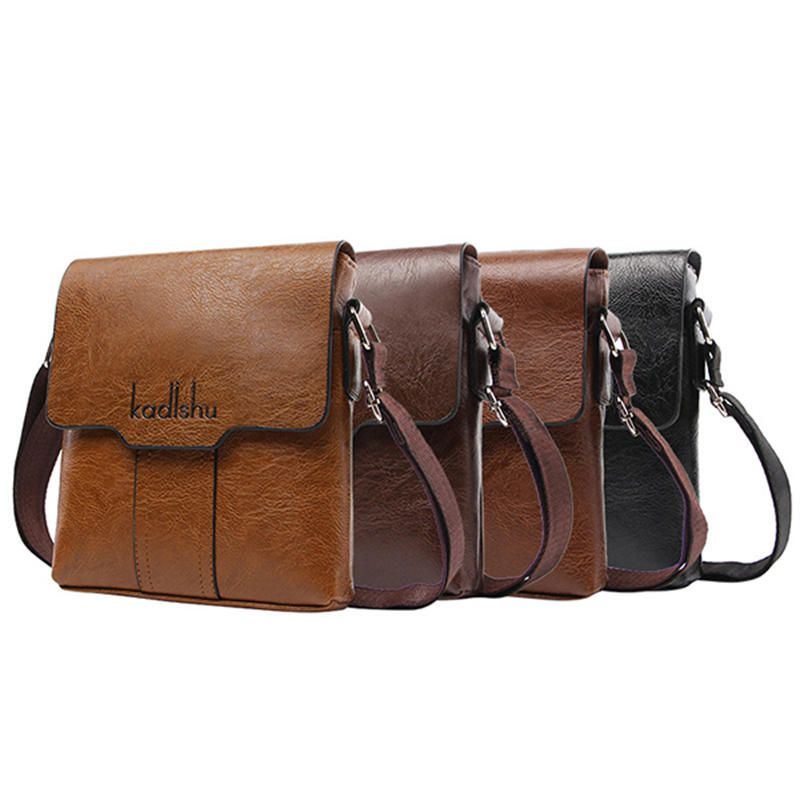Miesten Pu Nahka Vapaa-ajan Crossbody Laukku Olkalaukku