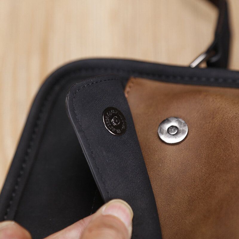 Miesten Pu Nahka Varkaudenesto Brittiläinen Retro Crossbody Laukut Olkalaukku Olkalaukku