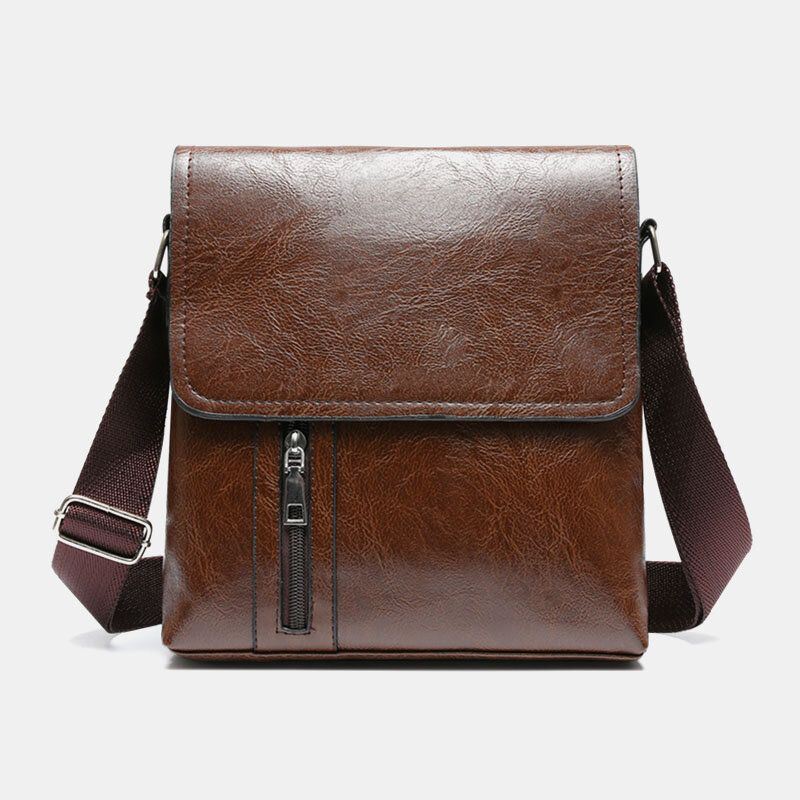 Miesten Pu-nahka Varkaudenesto Olkapää Suuri Kapasiteetti Retro 6.3 Tuuman Puhelinlaukku Crossbody Laukut