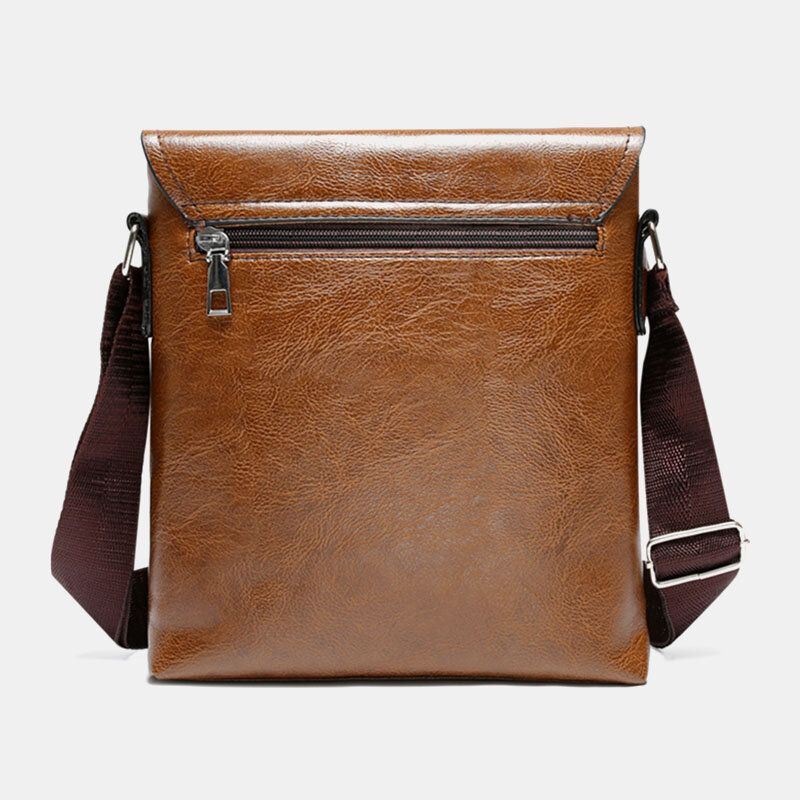 Miesten Pu-nahka Varkaudenesto Olkapää Suuri Kapasiteetti Retro 6.3 Tuuman Puhelinlaukku Crossbody Laukut