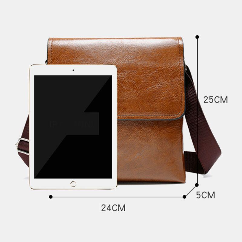 Miesten Pu-nahka Varkaudenesto Olkapää Suuri Kapasiteetti Retro 6.3 Tuuman Puhelinlaukku Crossbody Laukut