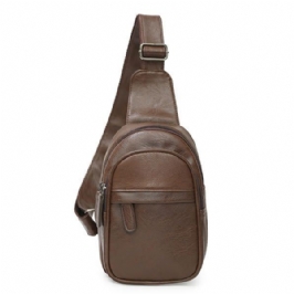 Miesten Pu Nahka Vedenpitävä Rento Crossbody Laukku Rintalaukku Pyöräily Ulkoilu Olkalaukku