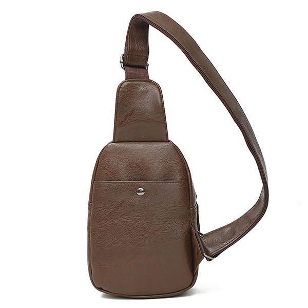 Miesten Pu Nahka Vedenpitävä Rento Crossbody Laukku Rintalaukku Pyöräily Ulkoilu Olkalaukku