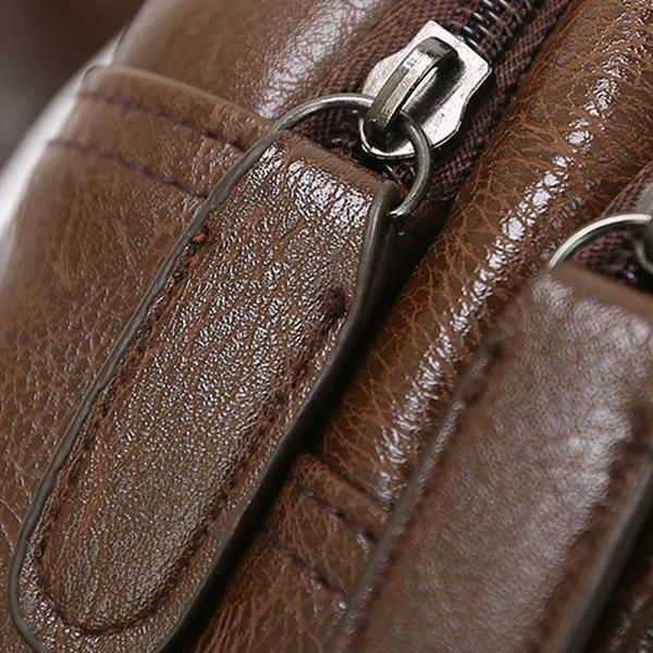 Miesten Pu Nahka Vedenpitävä Rento Crossbody Laukku Rintalaukku Pyöräily Ulkoilu Olkalaukku