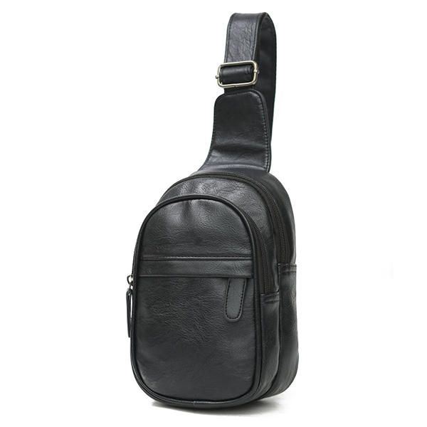 Miesten Pu Nahka Vedenpitävä Rento Crossbody Laukku Rintalaukku Pyöräily Ulkoilu Olkalaukku