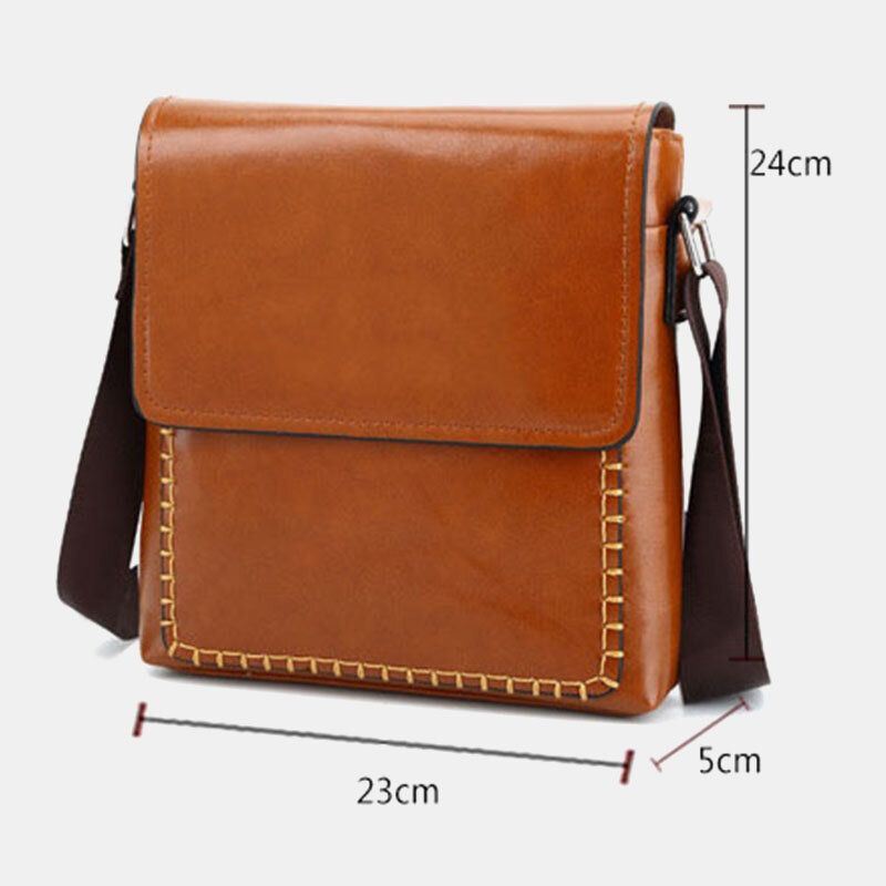 Miesten Pu Nahka Vedenpitävä Suuri Tilavuus Crossbody Laukut Takaisin Varkaudenesto Tasku Kulutuksenkestävä Olkalaukku