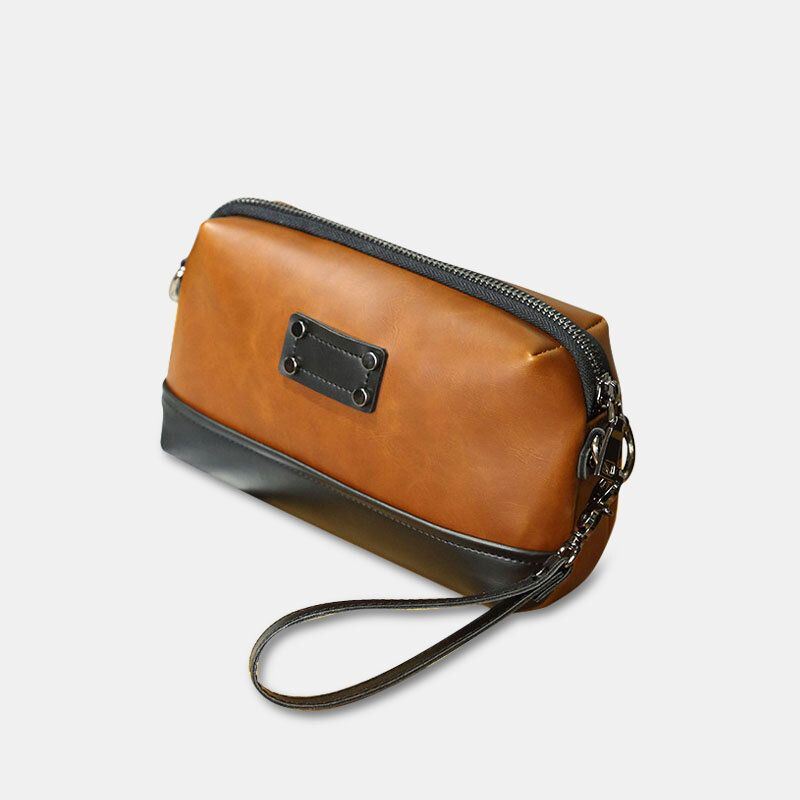 Miesten Pu Nahka Yksivärinen Varkaudenesto Rento Puhelinlaukku Crossbody Laukku Olkalaukku
