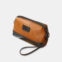 Miesten Pu Nahka Yksivärinen Varkaudenesto Rento Puhelinlaukku Crossbody Laukku Olkalaukku