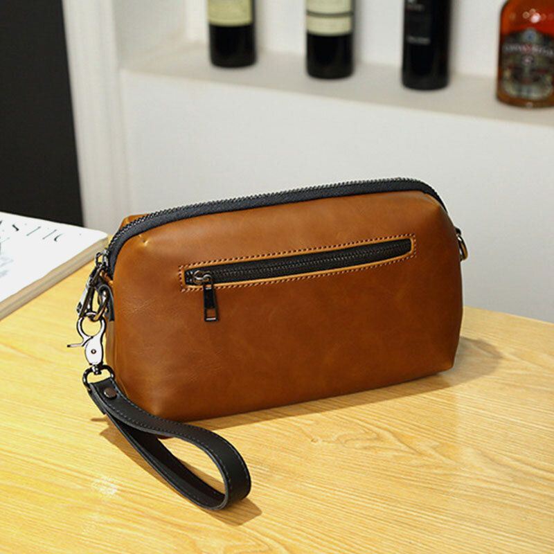 Miesten Pu Nahka Yksivärinen Varkaudenesto Rento Puhelinlaukku Crossbody Laukku Olkalaukku