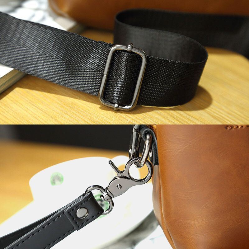 Miesten Pu Nahka Yksivärinen Varkaudenesto Rento Puhelinlaukku Crossbody Laukku Olkalaukku