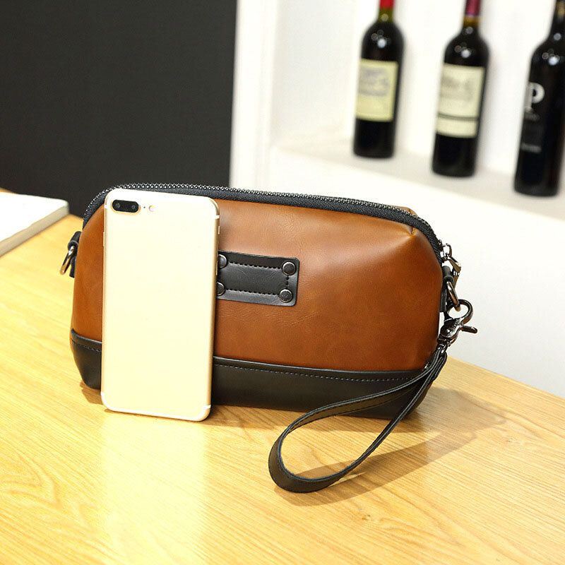 Miesten Pu Nahka Yksivärinen Varkaudenesto Rento Puhelinlaukku Crossbody Laukku Olkalaukku