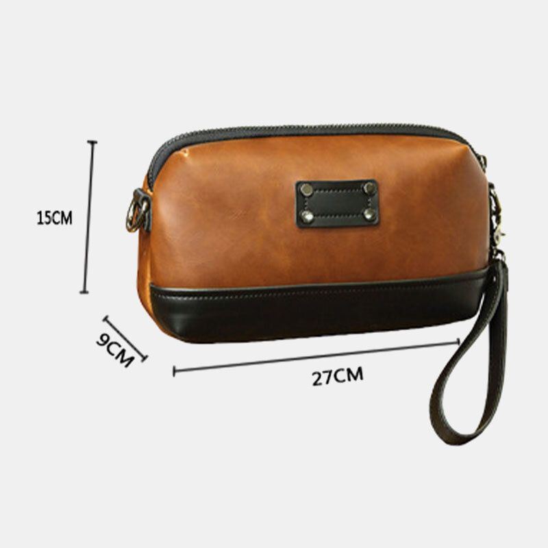 Miesten Pu Nahka Yksivärinen Varkaudenesto Rento Puhelinlaukku Crossbody Laukku Olkalaukku