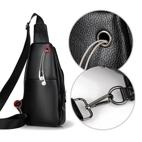 Miesten Pu-nahkainen Krokotiilipainettu Muoti Crossbody-laukku Rintalaukku