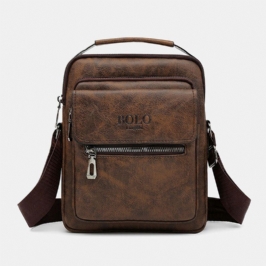 Miesten Rakenne Vetoketju Decor Crossbody Laukku Pu Nahka Vintage Monitaskuinen Olkalaukku Käsilaukku