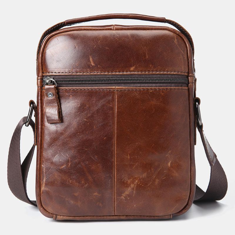 Miesten Rento Aidosta Nahasta Valmistettu Olkalaukku Crossbody-laukku Ulkokäyttöön