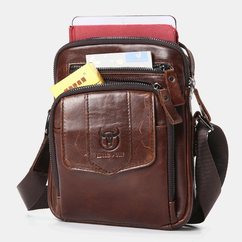 Miesten Rento Aidosta Nahasta Valmistettu Olkalaukku Crossbody-laukku Ulkokäyttöön